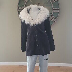Free People Lady Lane Faux Fur Collar Corduroy Jacket